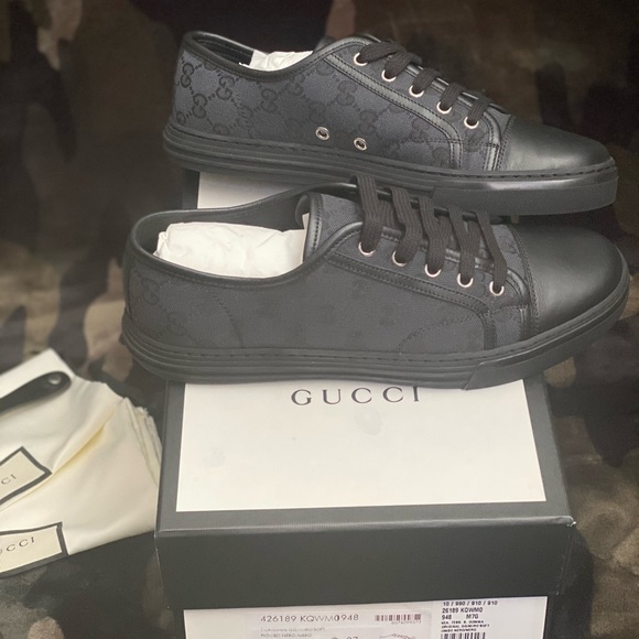 Gucci Original GG/Micro’soft Piombo Nero/Nero. Gucci size 07, US size 9. - Picture 4 of 6